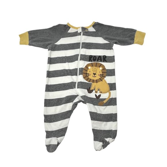 Baby Boy's 3 Sleepers - Grey, Grey & White and Blue w/ Stripes - Size 0-3 Month‎ - Picture 2 of 9